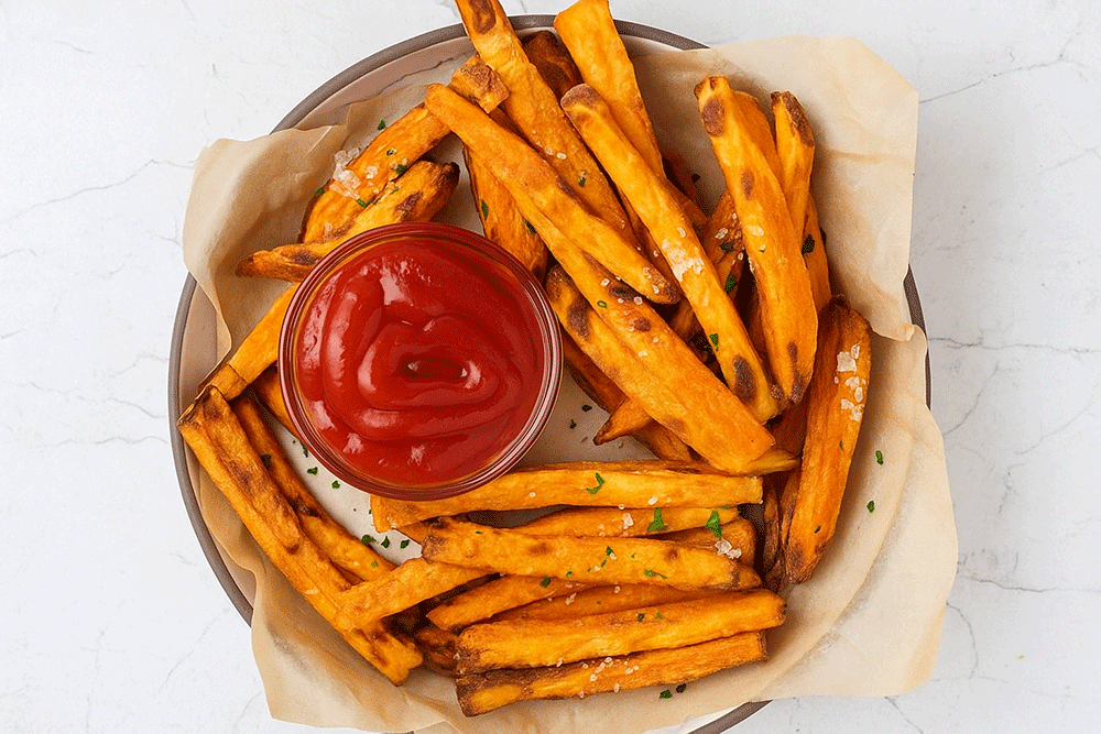 Frites de patates douces à la friteuse