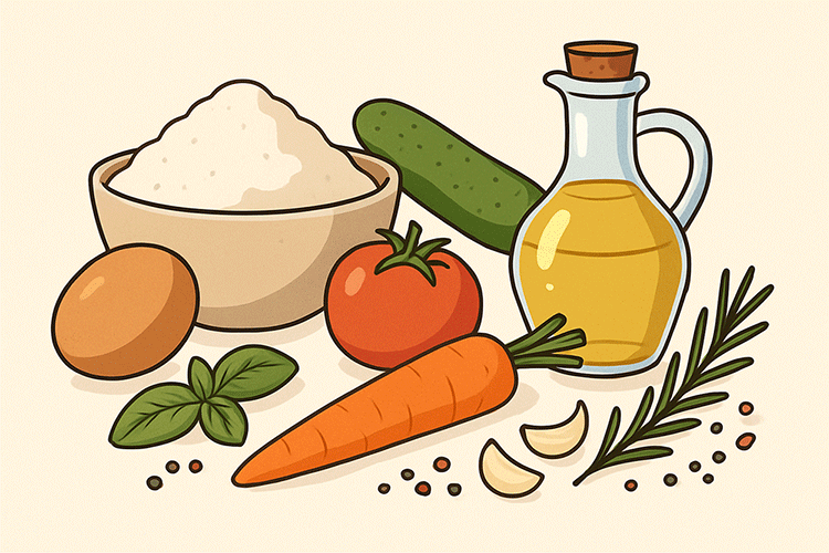 Salade de légumes de printemps marinés