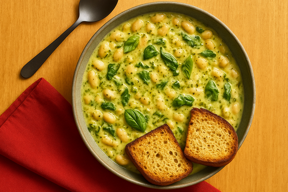 Haricots crémeux au pesto