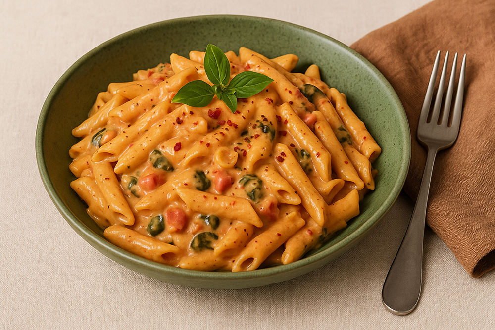 Pâtes à la sauce rose