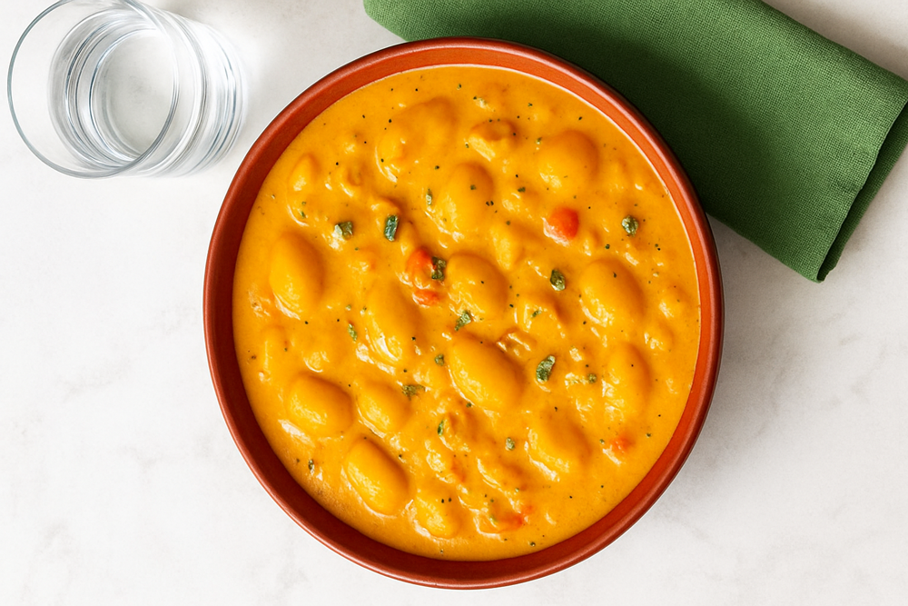 Poulet et gnocchi dans une sauce crémeuse au potiron