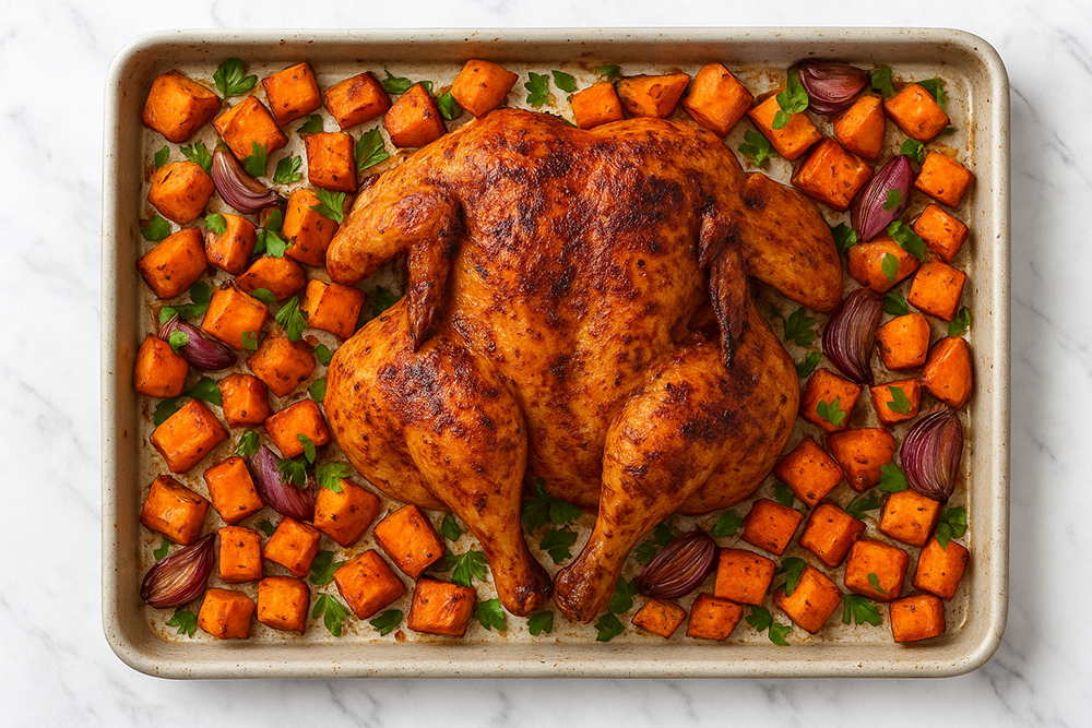  Poulet Spatchcock aux patates douces