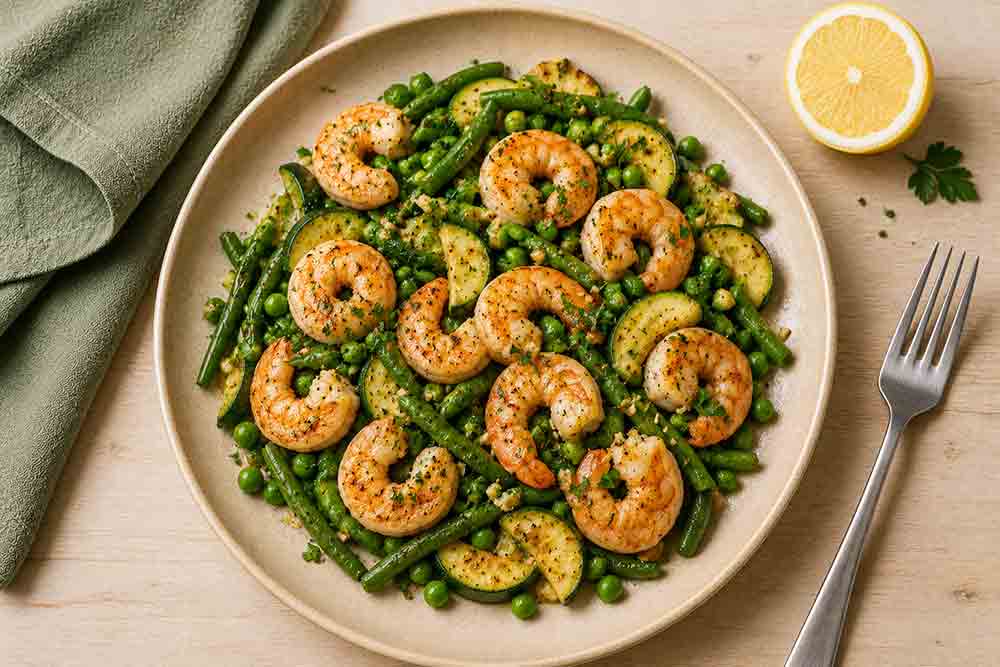 Salade de crevettes, avocat et concombre
