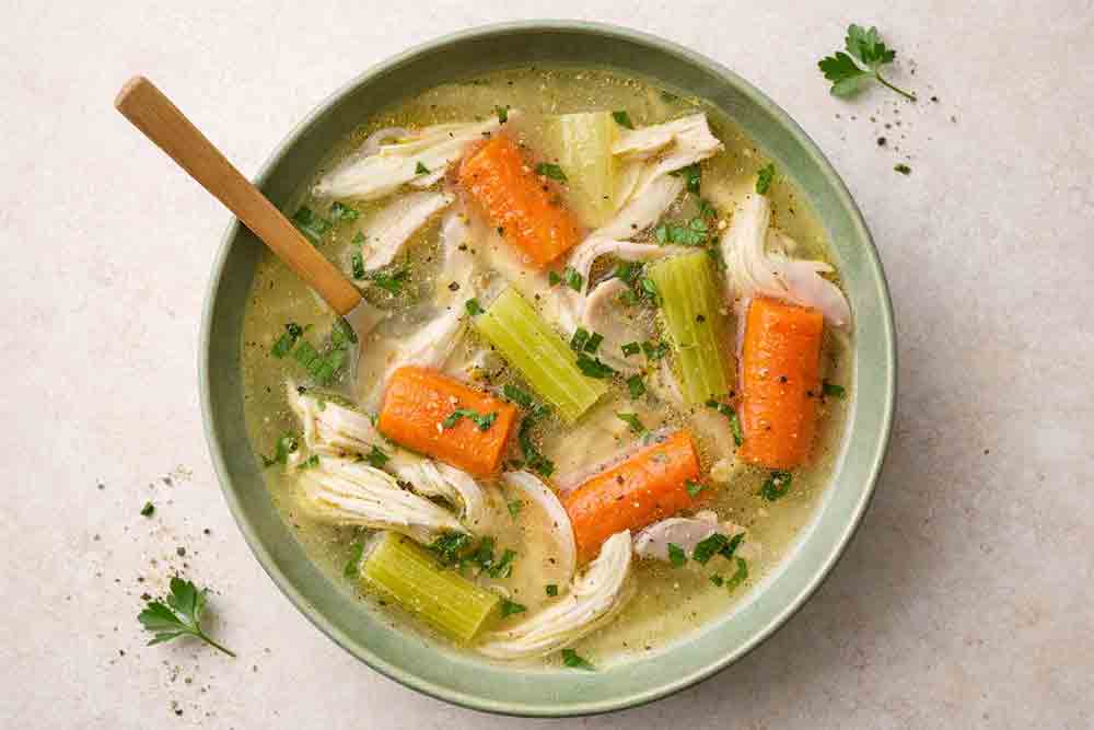 Soupe de poulet maison traditionnelle