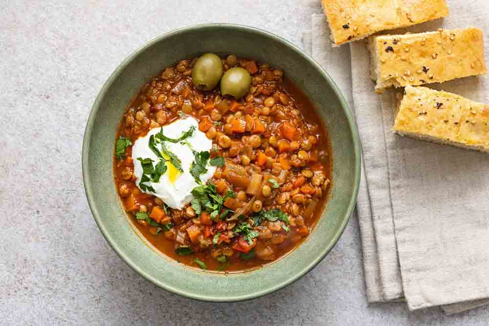 Soupe grecque aux lentilles