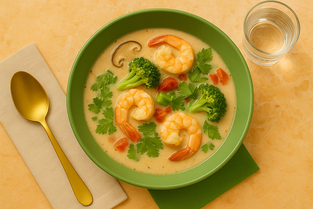 Soupe thaïlandaise Tom Yum au lait de coco