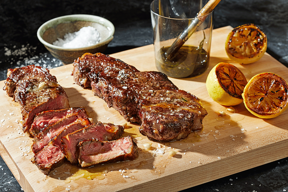 Steak saisi et rôti lentement