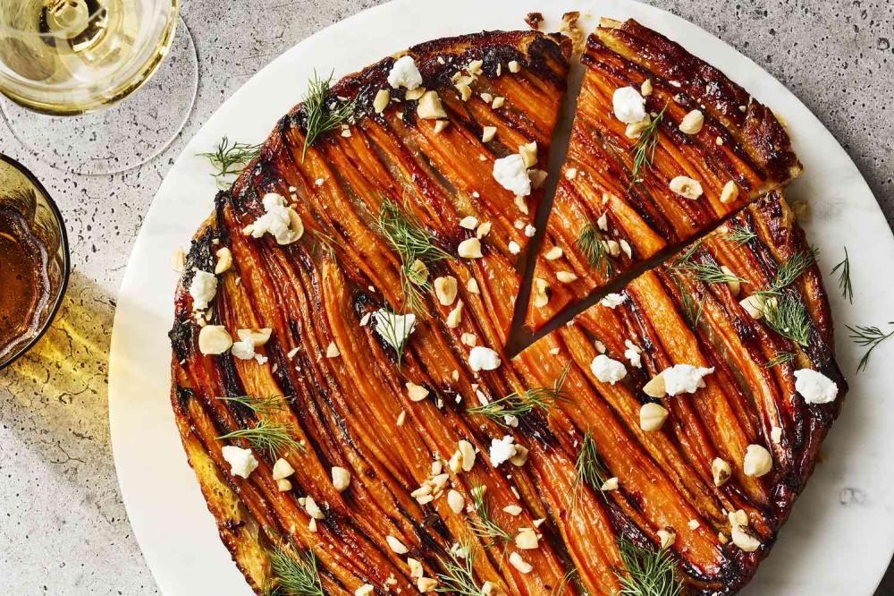 Tarte Tatin aux carottes caramélisées et au gingembre
