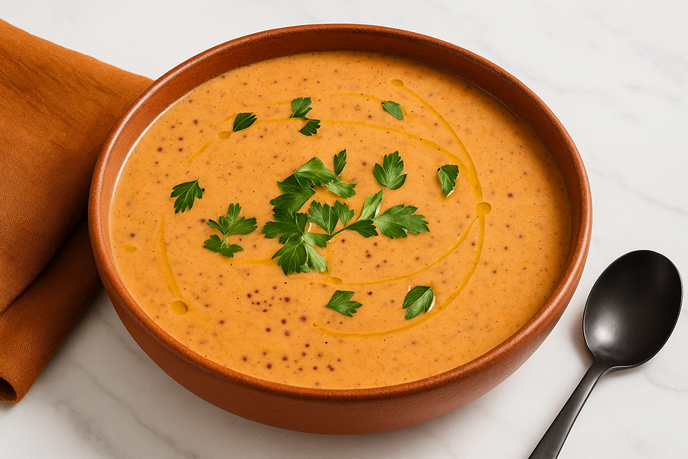 Soupe crémeuse de tomates du jardin