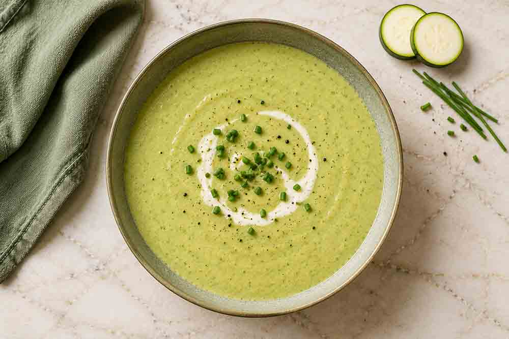 Velouté de courgettes au fromage frais
