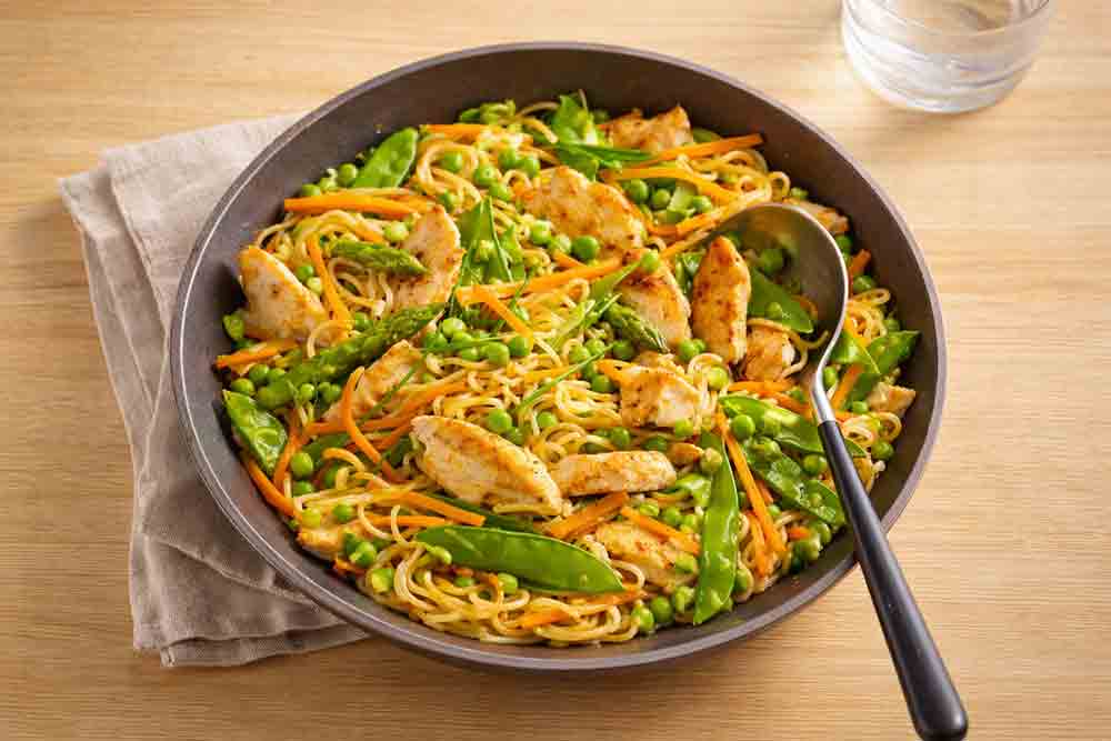 Wok de poulet aux légumes